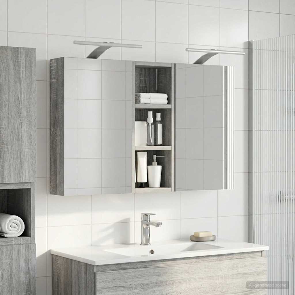 Badezimmerschrank-Set 3 pcs 80 x 10,5 x 50 cm Holzwerkstoff