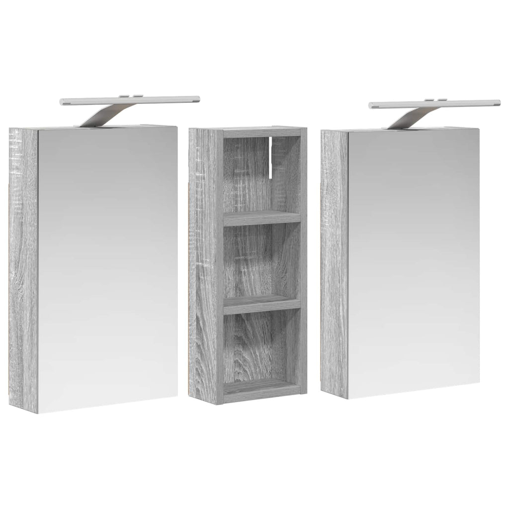 Badezimmerschrank-Set 3 pcs 80 x 10,5 x 50 cm Holzwerkstoff