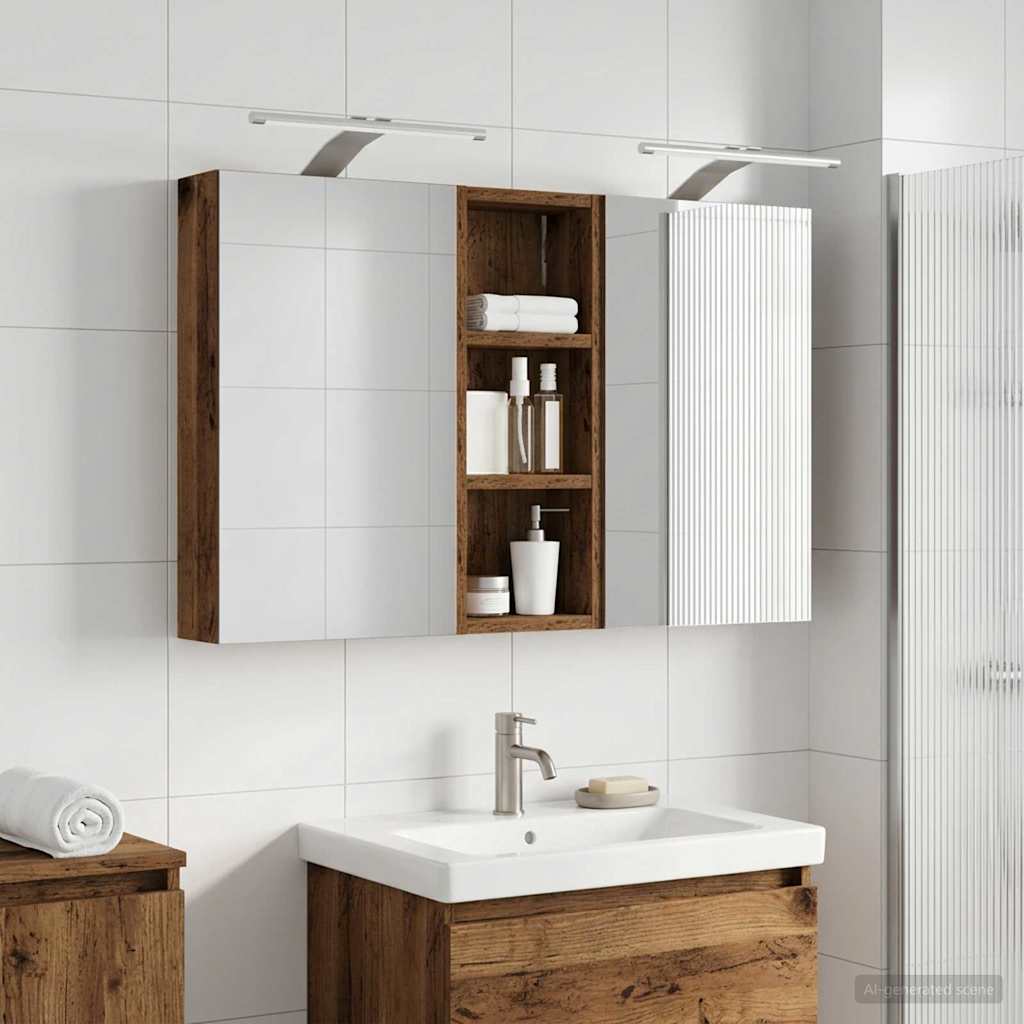Badezimmerschrank-Set 3 pcs 80 x 10,5 x 50 cm Holzwerkstoff