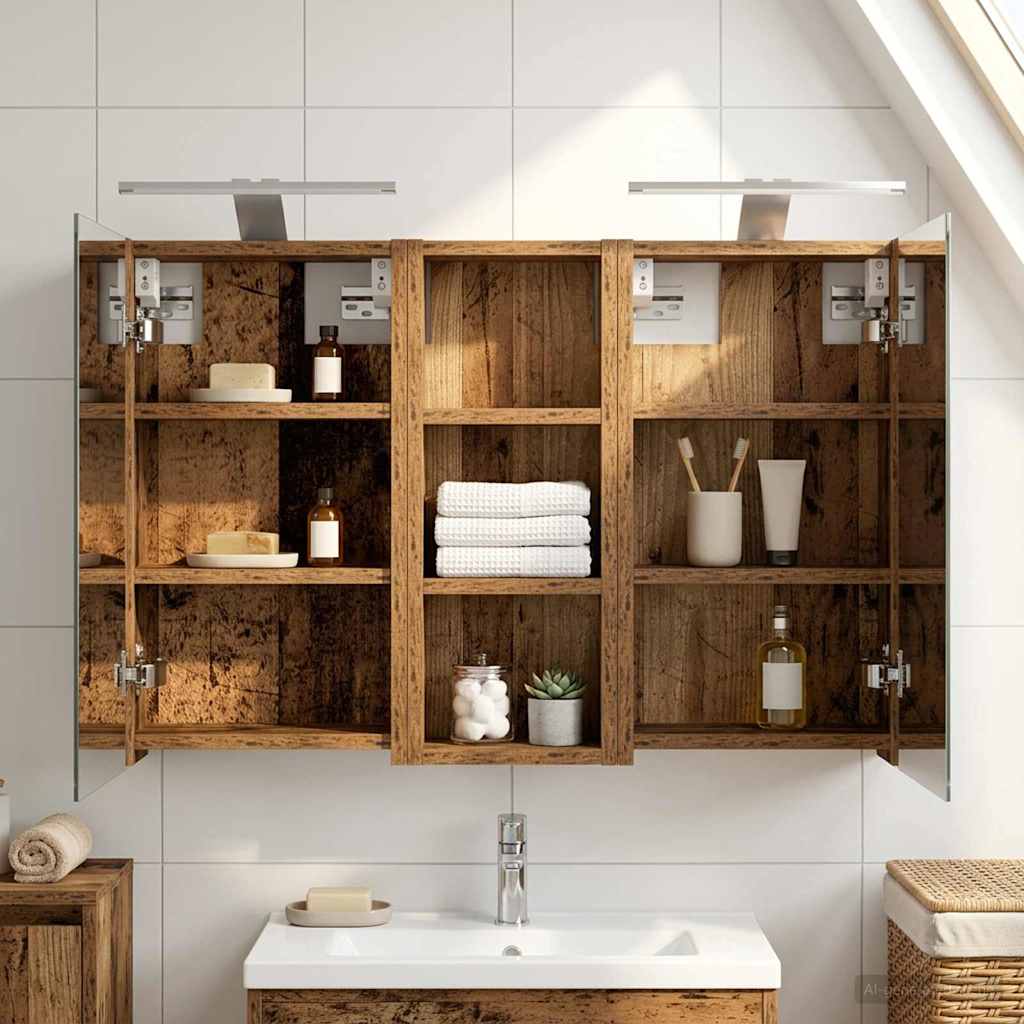 Badezimmerschrank-Set 3 pcs 80 x 10,5 x 50 cm Holzwerkstoff