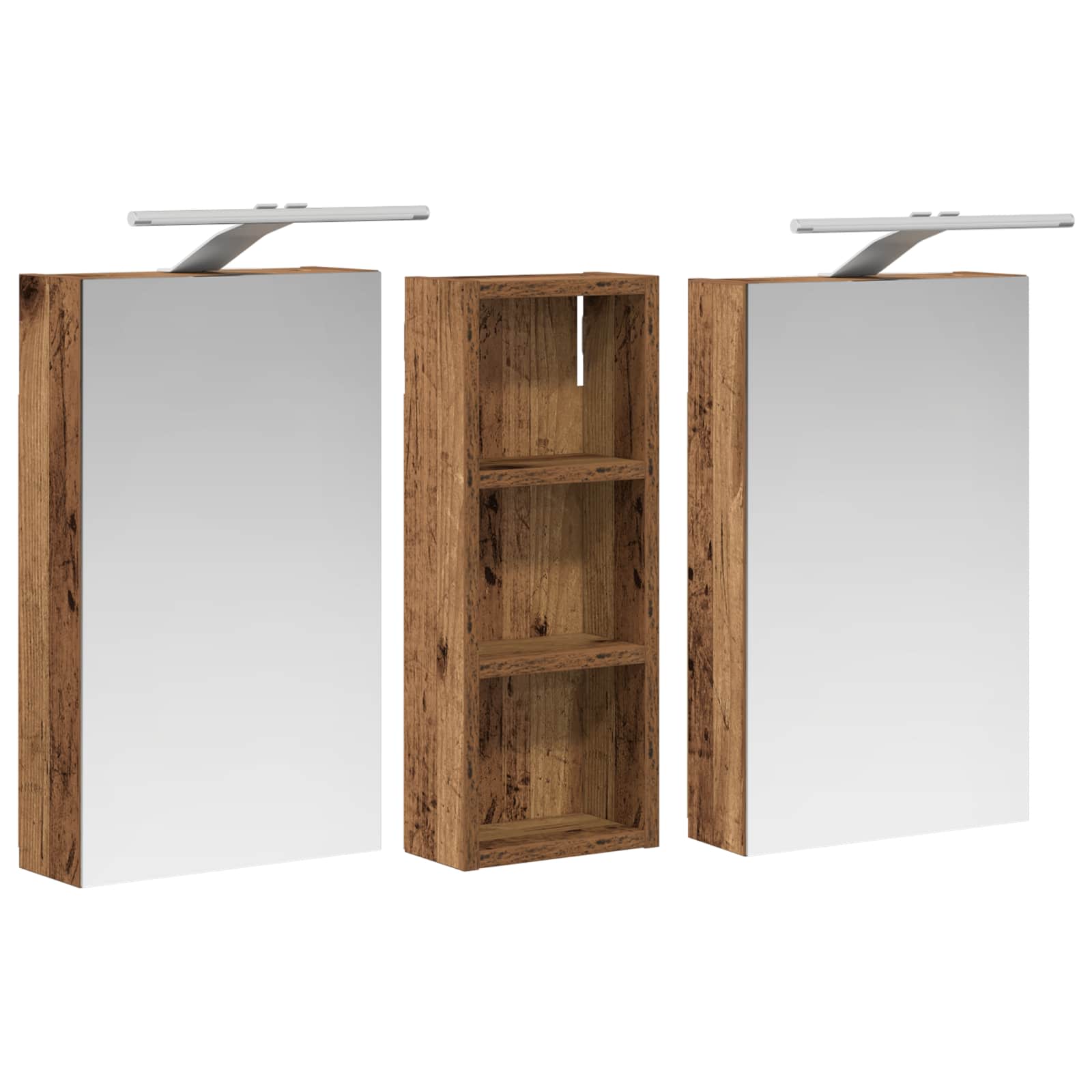 Badezimmerschrank-Set 3 pcs 80 x 10,5 x 50 cm Holzwerkstoff