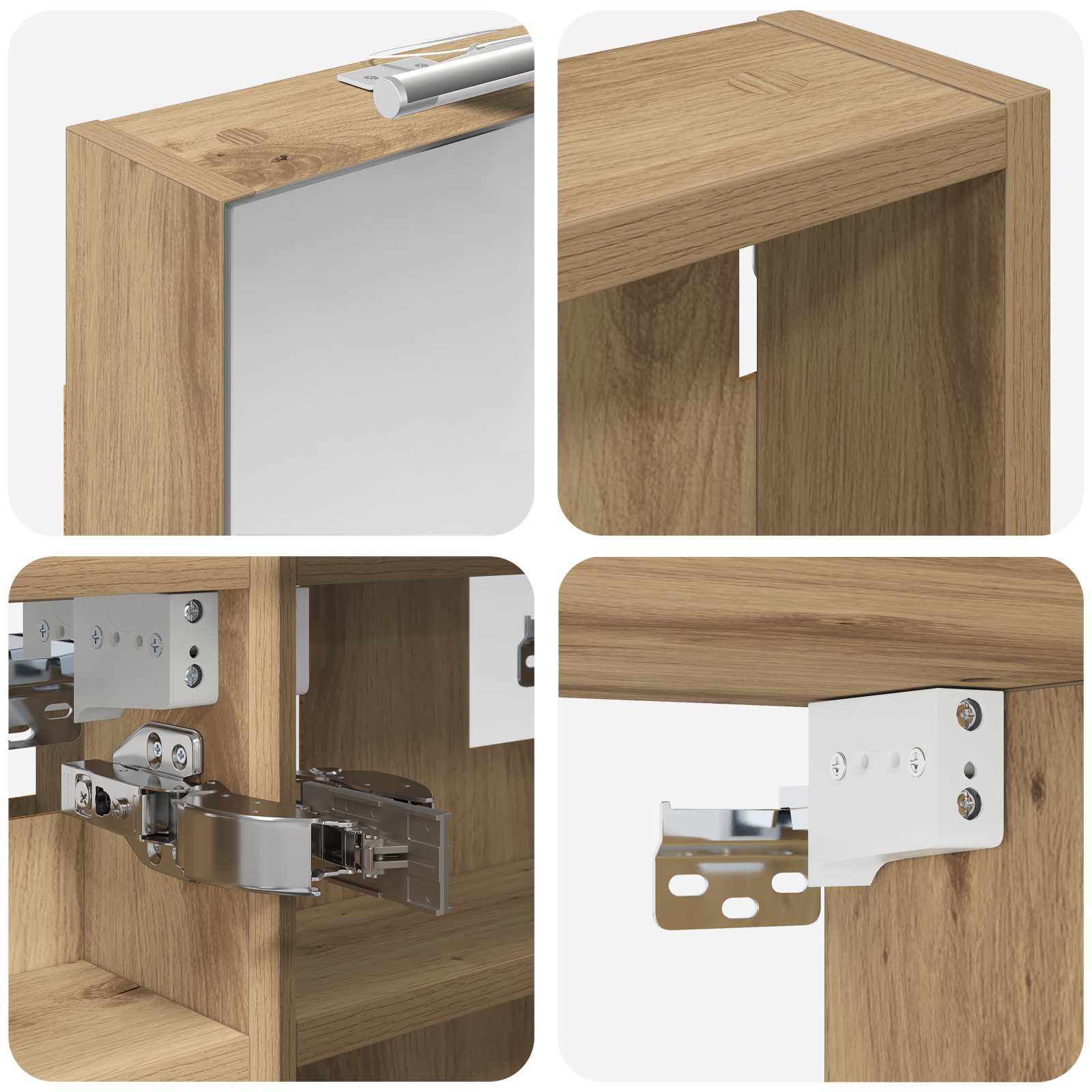Badezimmerschrank-Set 3 pcs 80 x 10,5 x 50 cm Holzwerkstoff