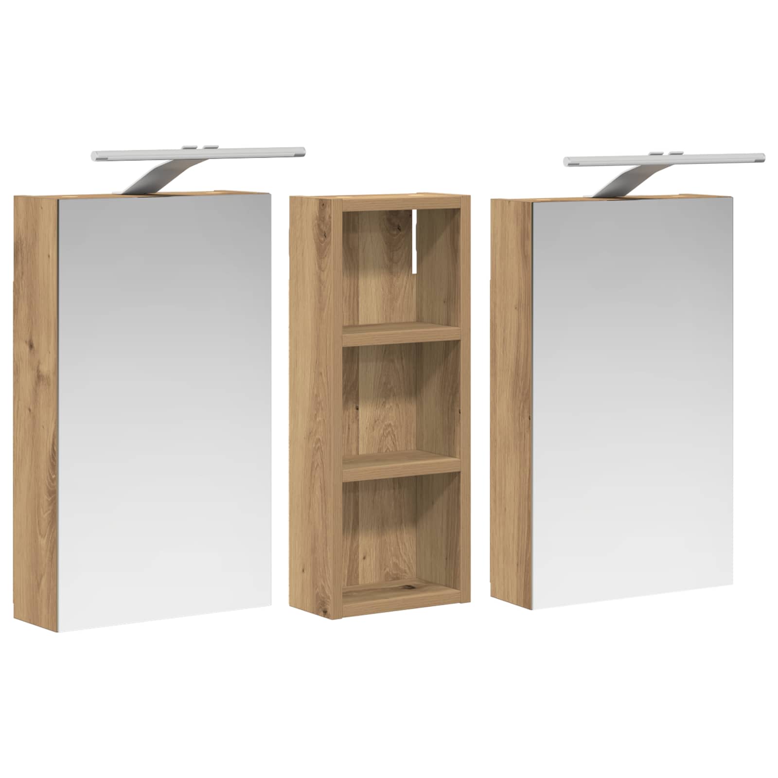Badezimmerschrank-Set 3 pcs 80 x 10,5 x 50 cm Holzwerkstoff