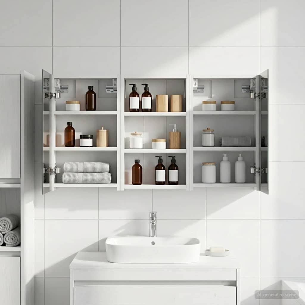 Badezimmerschrank-Set 3 pcs 90 x 10,5 x 50 cm Holzwerkstoff