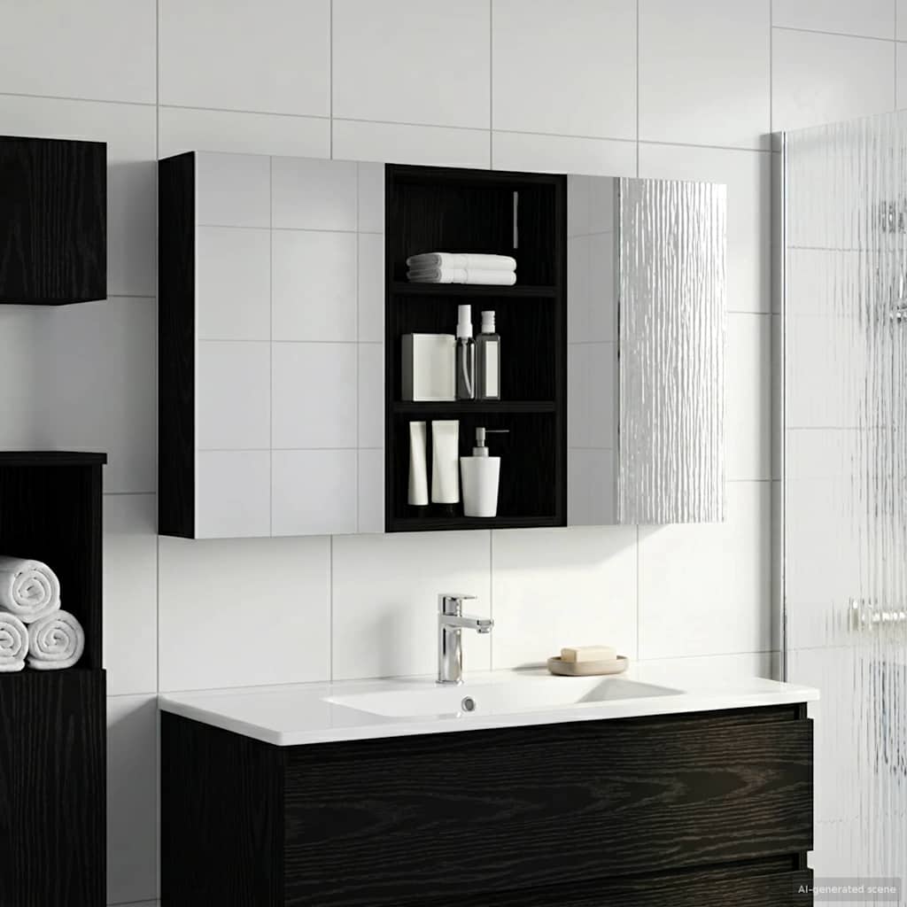 Badezimmerschrank-Set 3 pcs 90 x 10,5 x 50 cm Holzwerkstoff