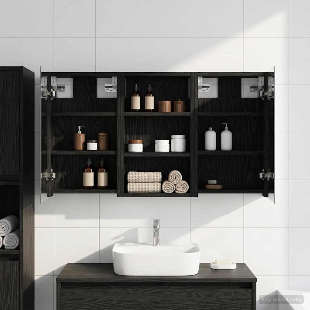 Badezimmerschrank-Set 3 pcs 90 x 10,5 x 50 cm Holzwerkstoff