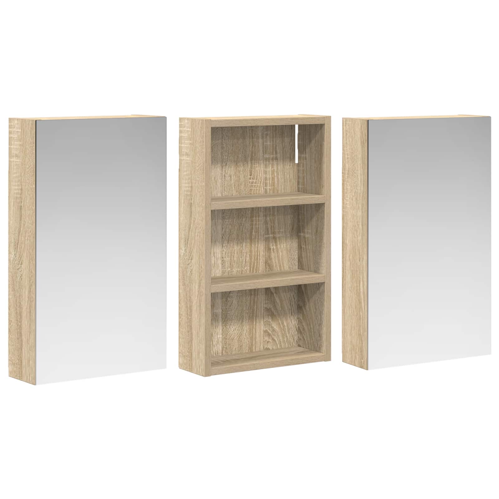 Badezimmerschrank-Set 3 pcs 90 x 10,5 x 50 cm Holzwerkstoff