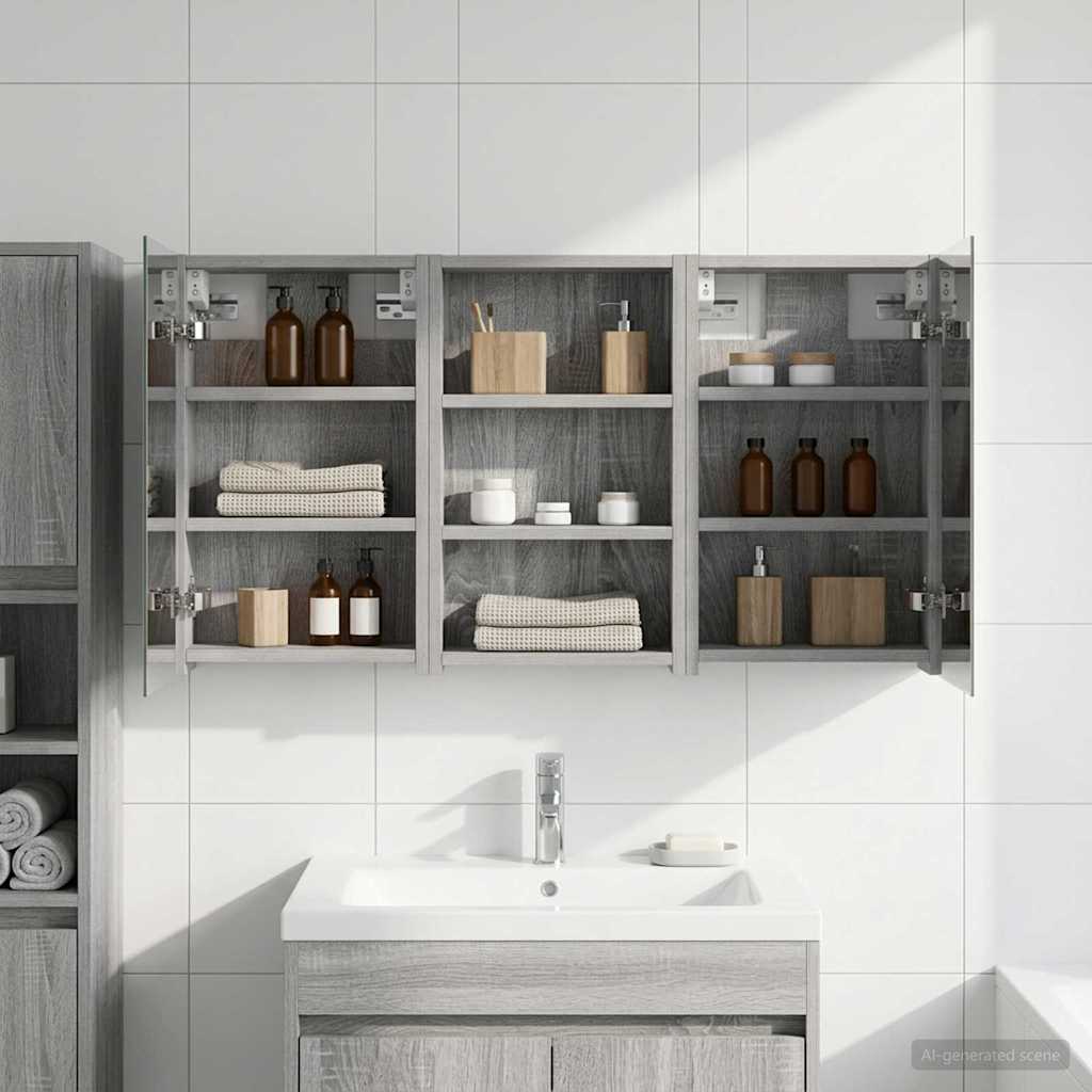 Badezimmerschrank-Set 3 pcs 90 x 10,5 x 50 cm Holzwerkstoff