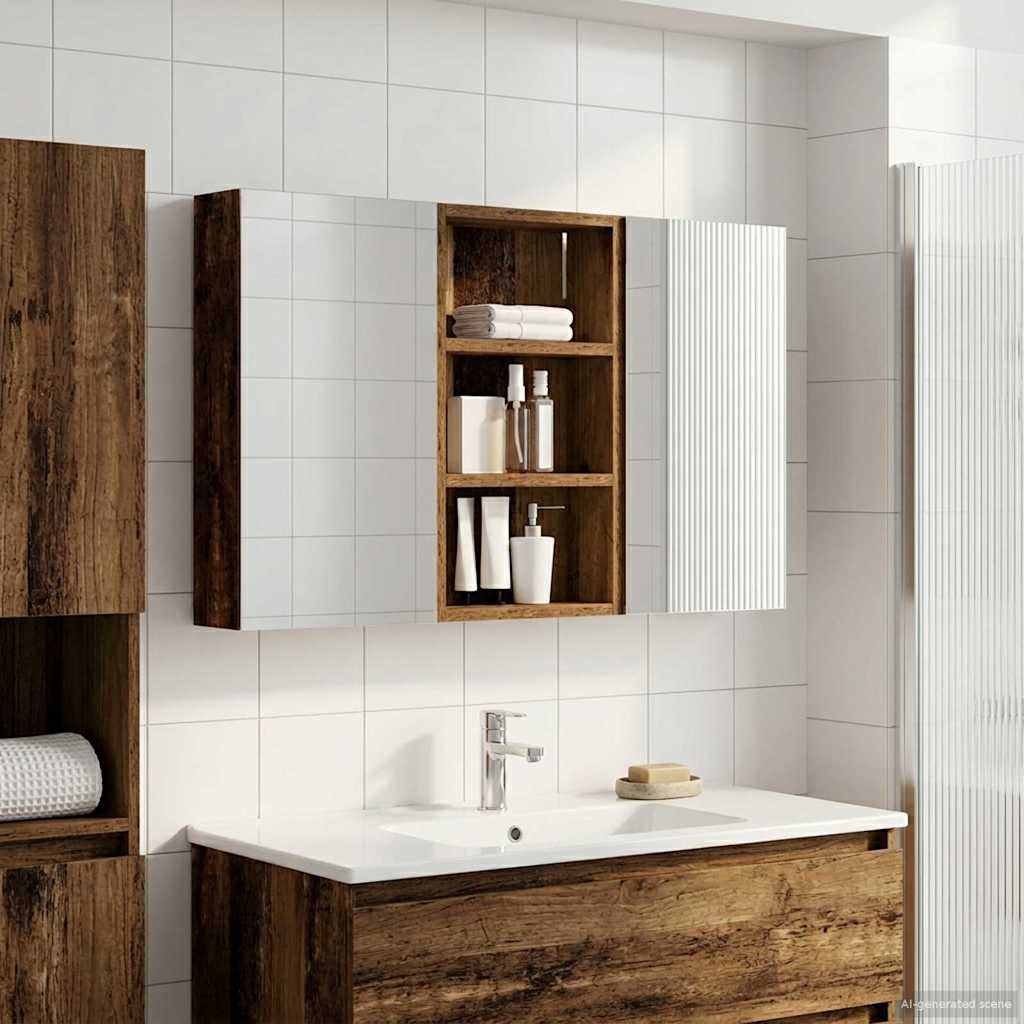 Badezimmerschrank-Set 3 pcs 90 x 10,5 x 50 cm Holzwerkstoff