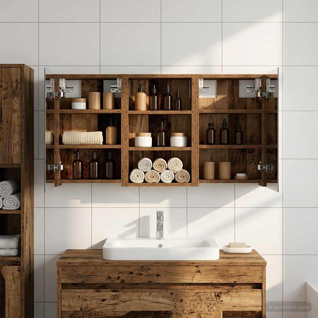 Badezimmerschrank-Set 3 pcs 90 x 10,5 x 50 cm Holzwerkstoff