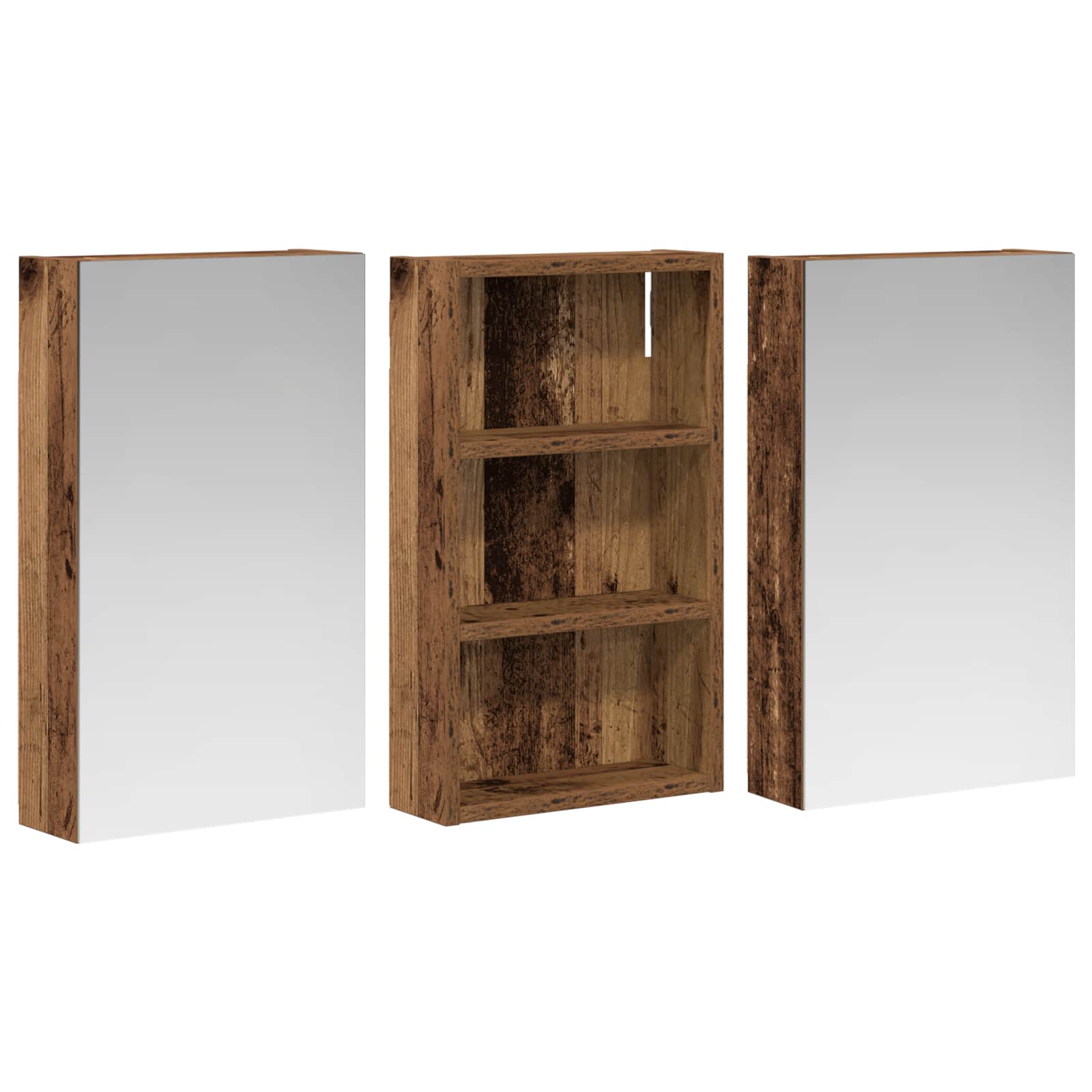 Badezimmerschrank-Set 3 pcs 90 x 10,5 x 50 cm Holzwerkstoff