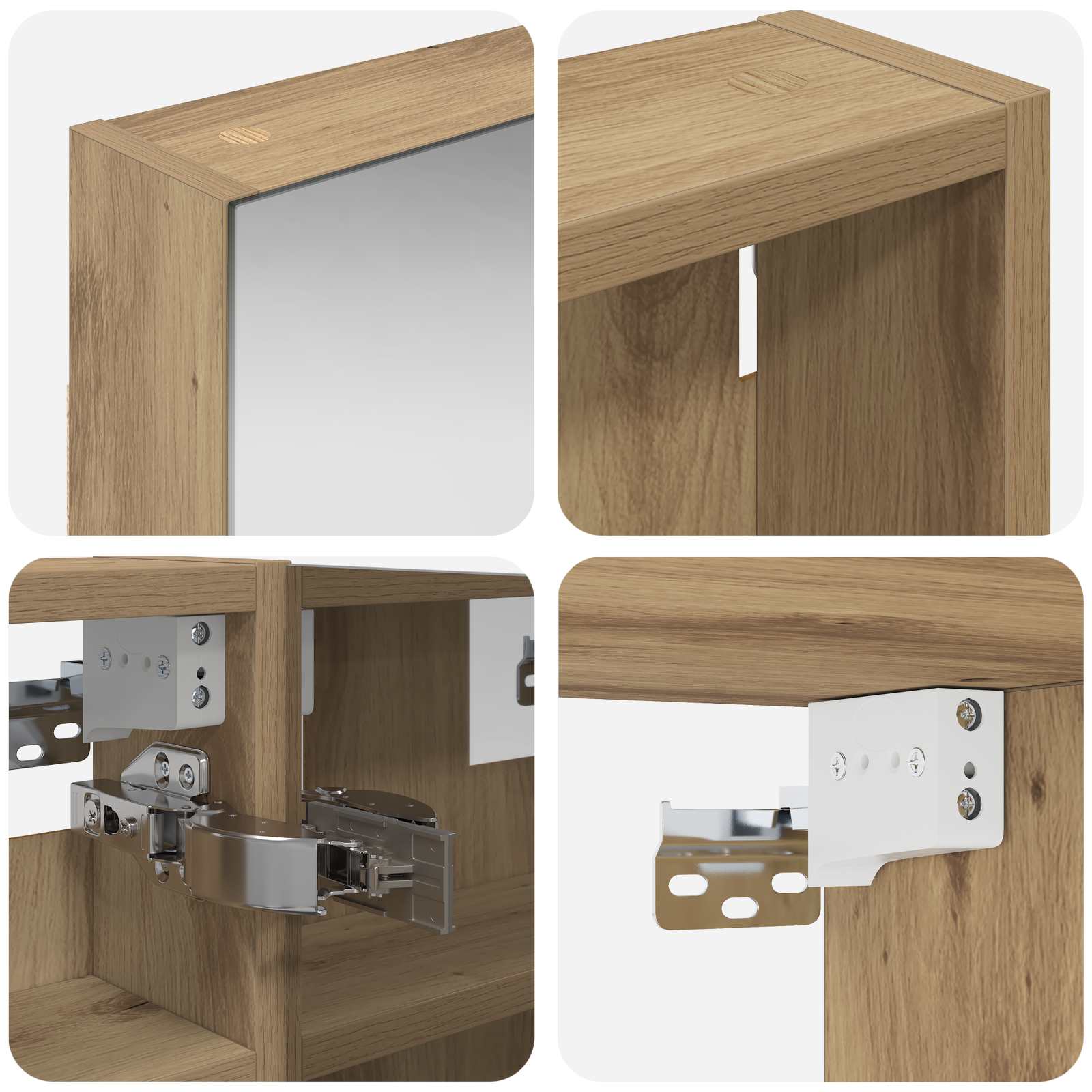 Badezimmerschrank-Set 3 pcs 90 x 10,5 x 50 cm Holzwerkstoff