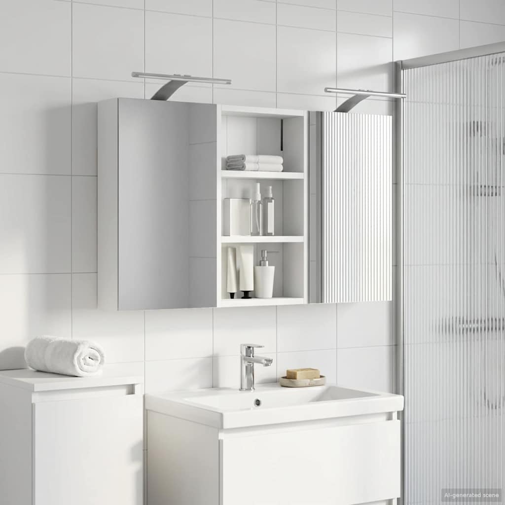 Badezimmerschrank-Set 3 pcs 90 x 10,5 x 50 cm Holzwerkstoff