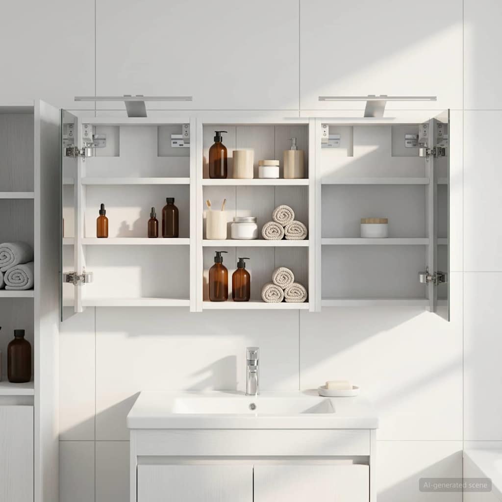 Badezimmerschrank-Set 3 pcs 90 x 10,5 x 50 cm Holzwerkstoff