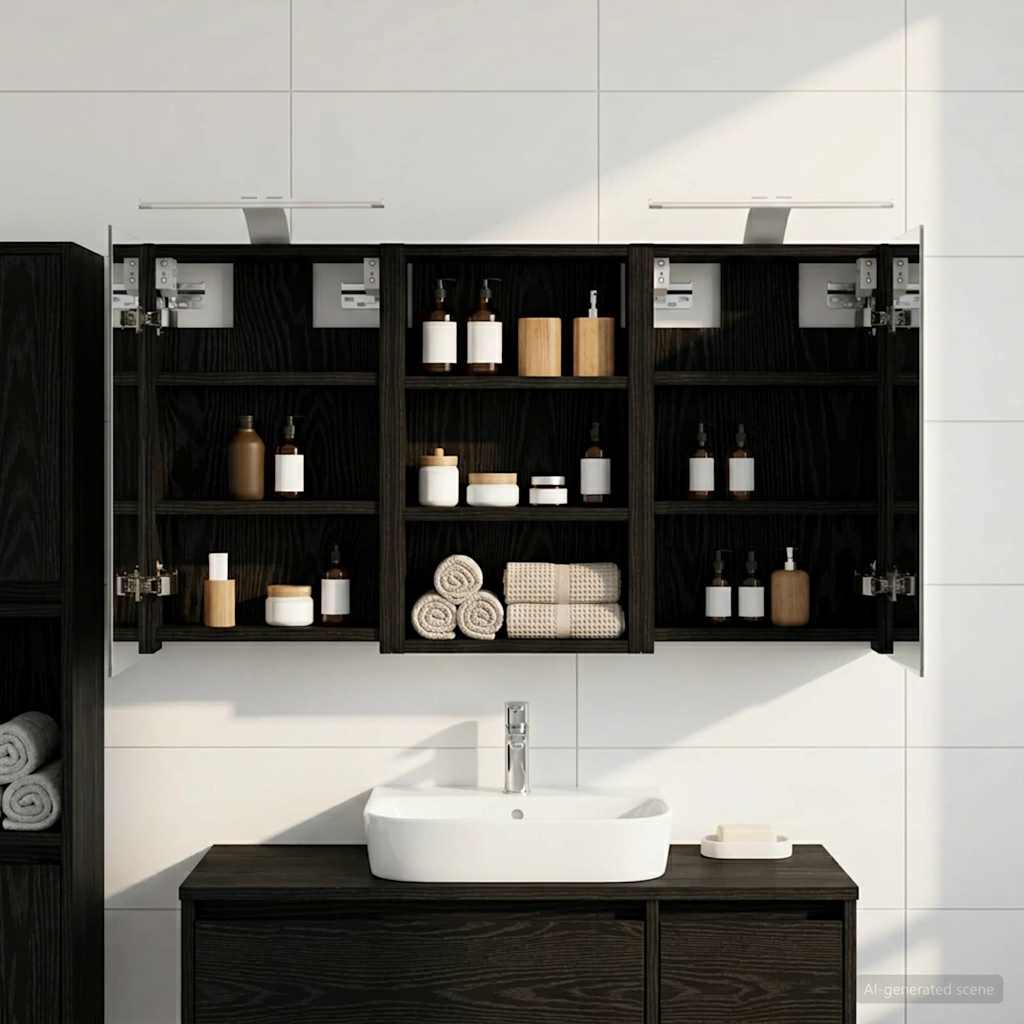 Badezimmerschrank-Set 3 pcs 90 x 10,5 x 50 cm Holzwerkstoff