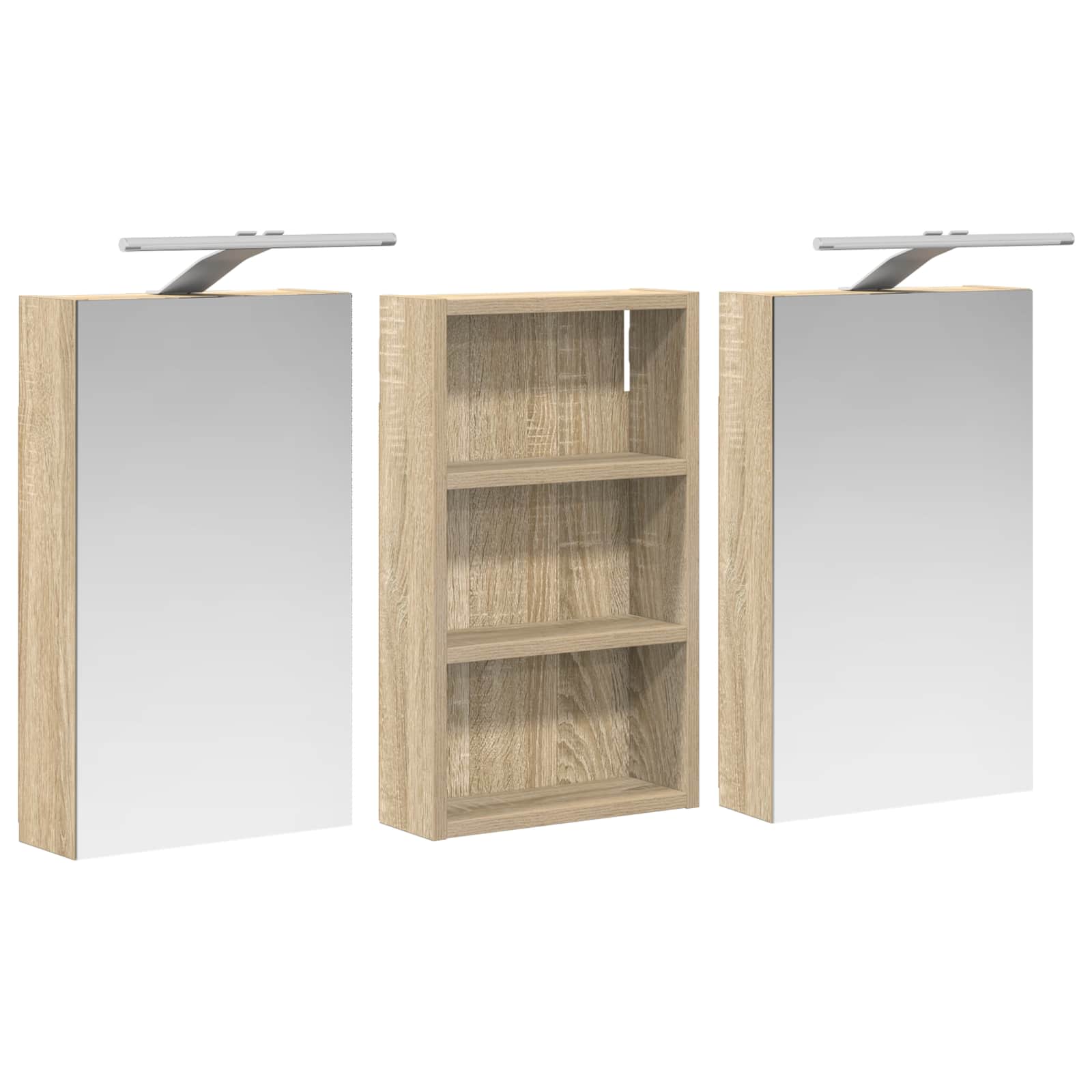 Badezimmerschrank-Set 3 pcs 90 x 10,5 x 50 cm Holzwerkstoff