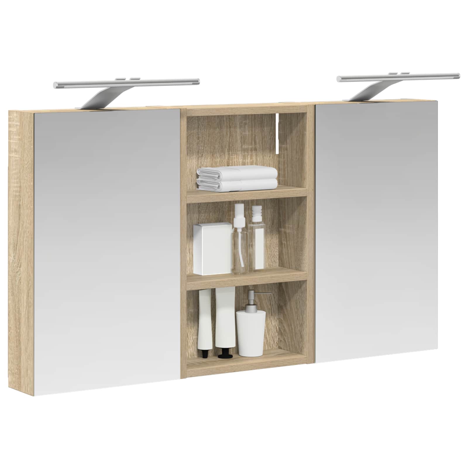 Badezimmerschrank-Set 3 pcs 90 x 10,5 x 50 cm Holzwerkstoff
