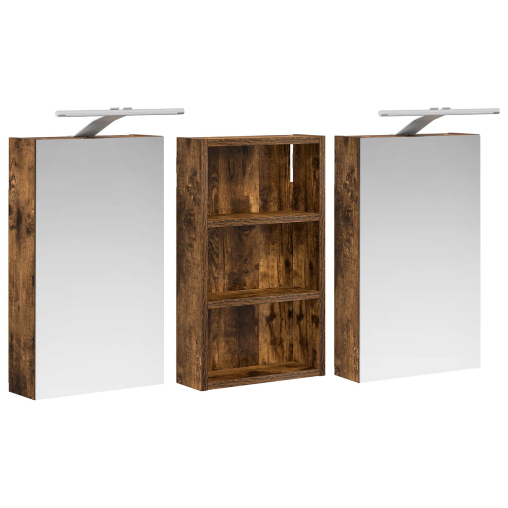 Badezimmerschrank-Set 3 pcs 90 x 10,5 x 50 cm Holzwerkstoff