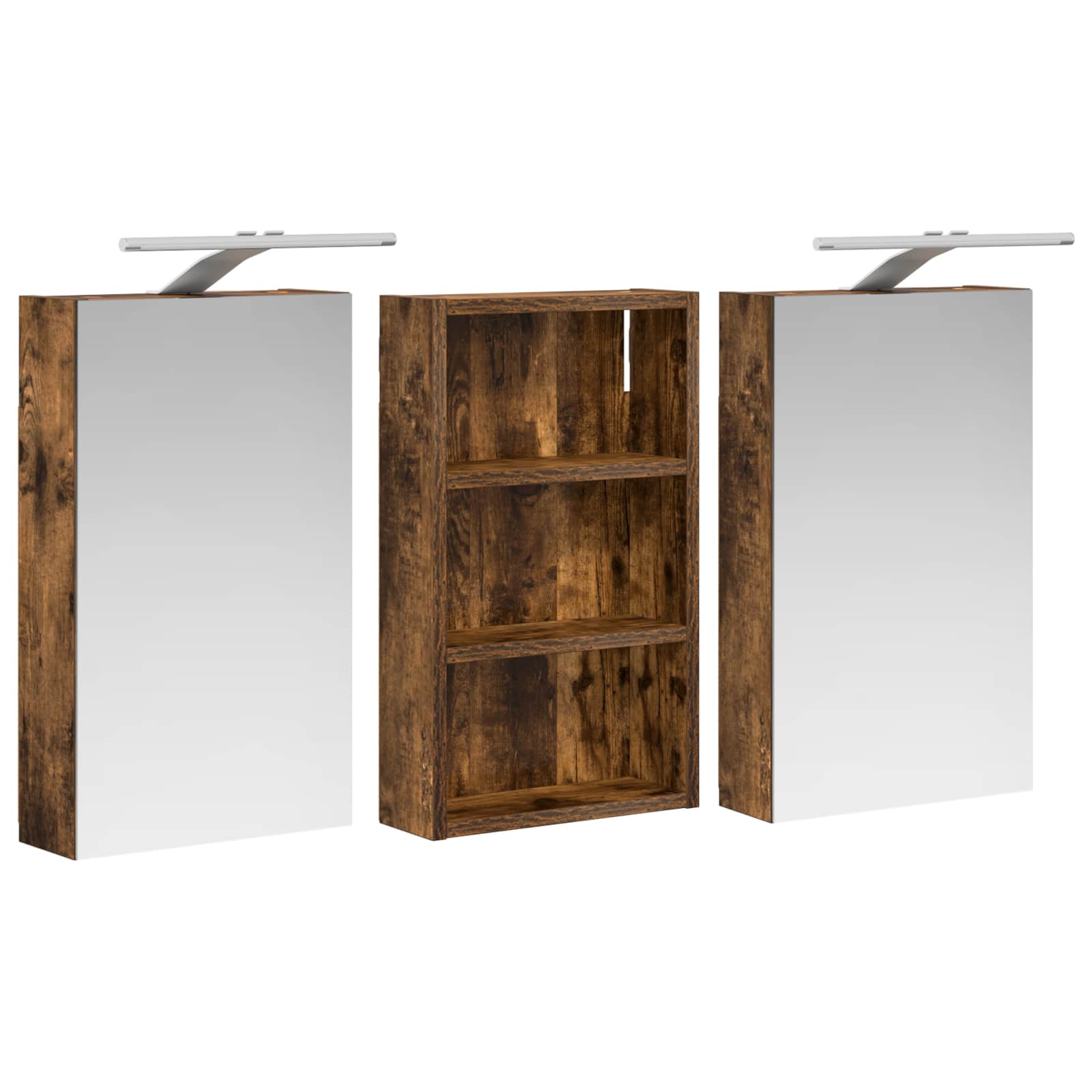 Badezimmerschrank-Set 3 pcs 90 x 10,5 x 50 cm Holzwerkstoff