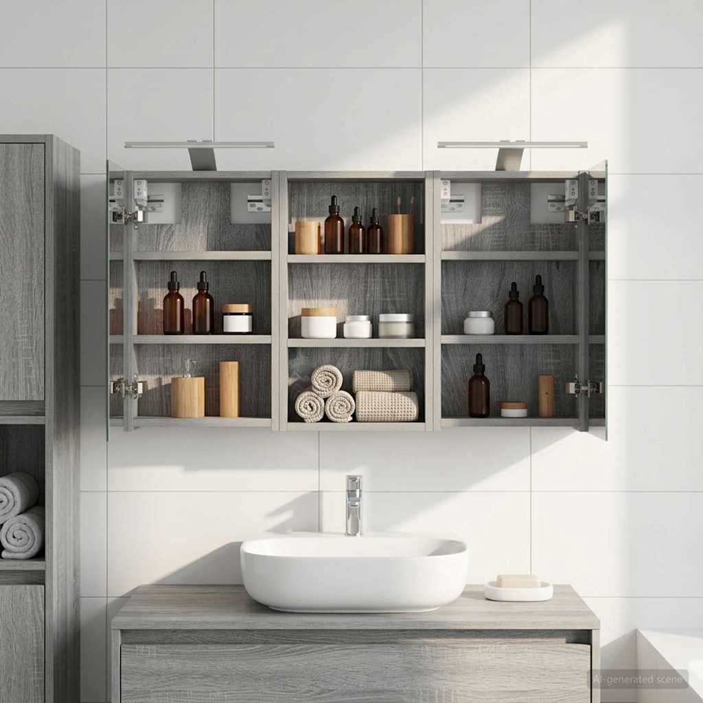 Badezimmerschrank-Set 3 pcs 90 x 10,5 x 50 cm Holzwerkstoff