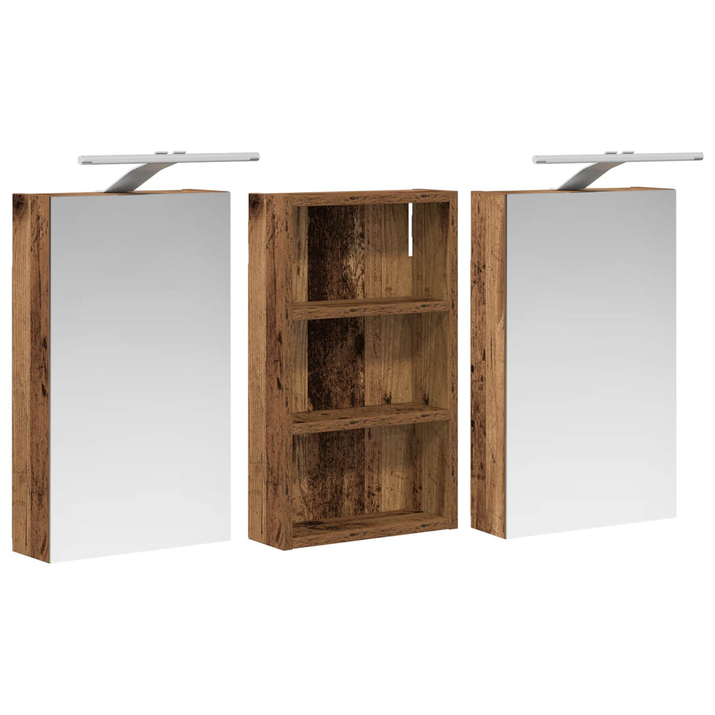 Badezimmerschrank-Set 3 pcs 90 x 10,5 x 50 cm Holzwerkstoff