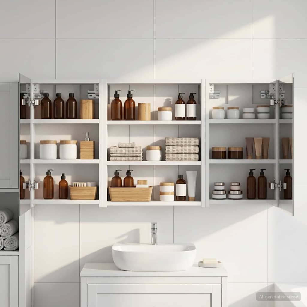 Badezimmerschrank-Set 3 pcs 100 x 10,5 x 50 cm Holzwerkstoff