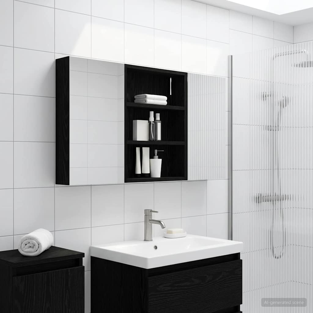 Badezimmerschrank-Set 3 pcs 100 x 10,5 x 50 cm Holzwerkstoff