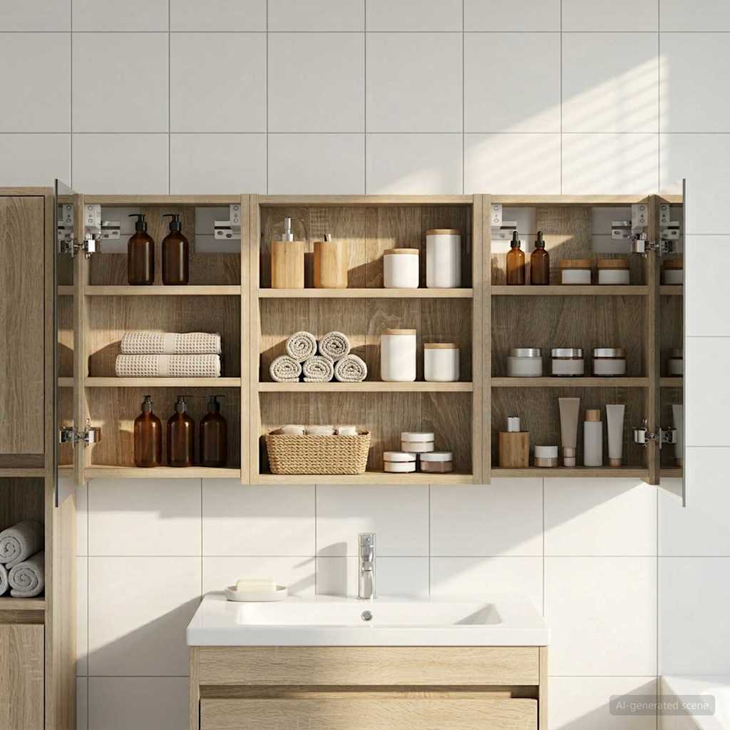 Badezimmerschrank-Set 3 pcs 100 x 10,5 x 50 cm Holzwerkstoff