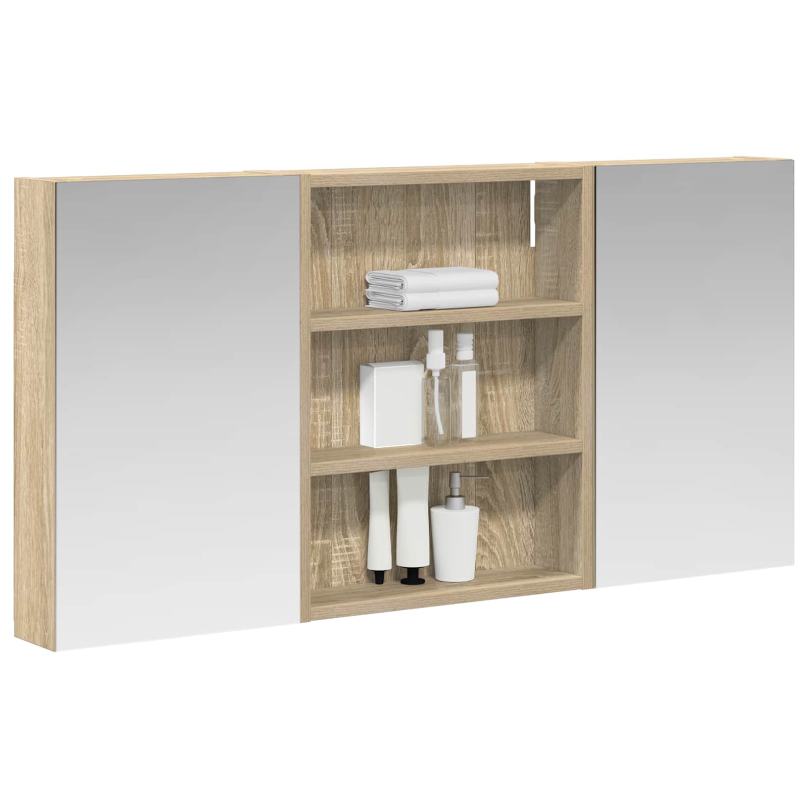 Badezimmerschrank-Set 3 pcs 100 x 10,5 x 50 cm Holzwerkstoff