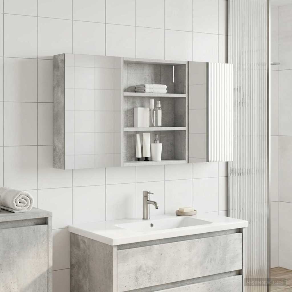 Badezimmerschrank-Set 3 pcs 100 x 10,5 x 50 cm Holzwerkstoff