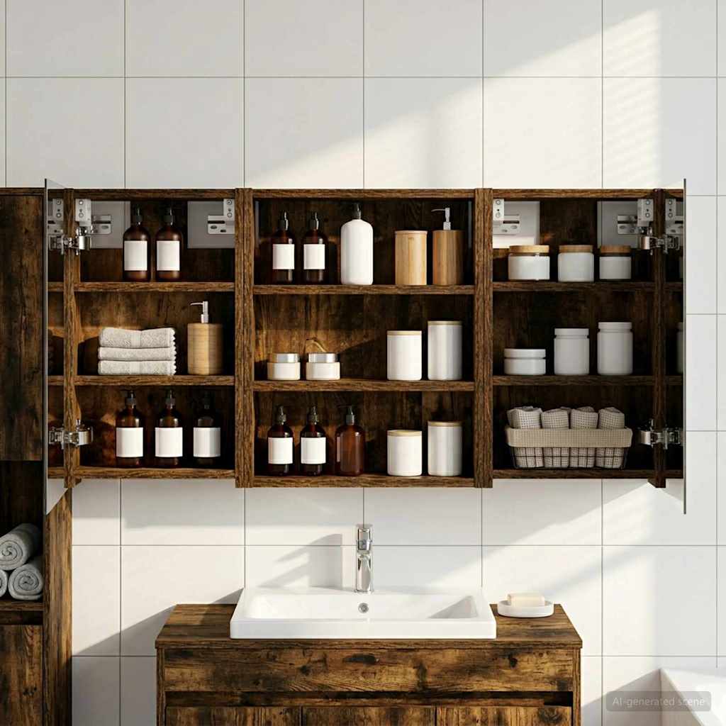 Badezimmerschrank-Set 3 pcs 100 x 10,5 x 50 cm Holzwerkstoff