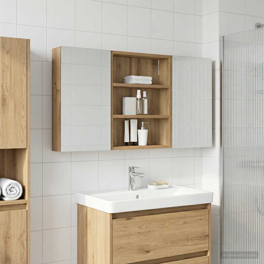 Badezimmerschrank-Set 3 pcs 100 x 10,5 x 50 cm Holzwerkstoff