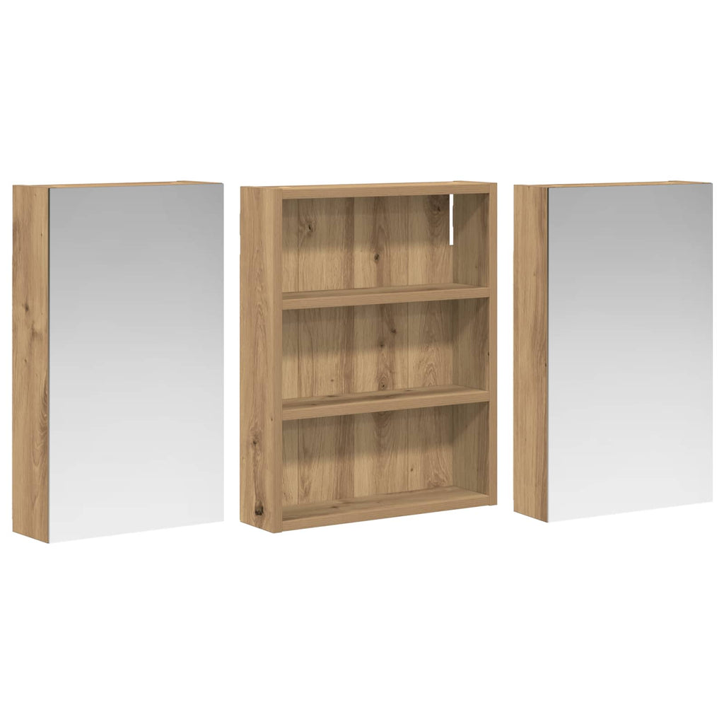 Badezimmerschrank-Set 3 pcs 100 x 10,5 x 50 cm Holzwerkstoff