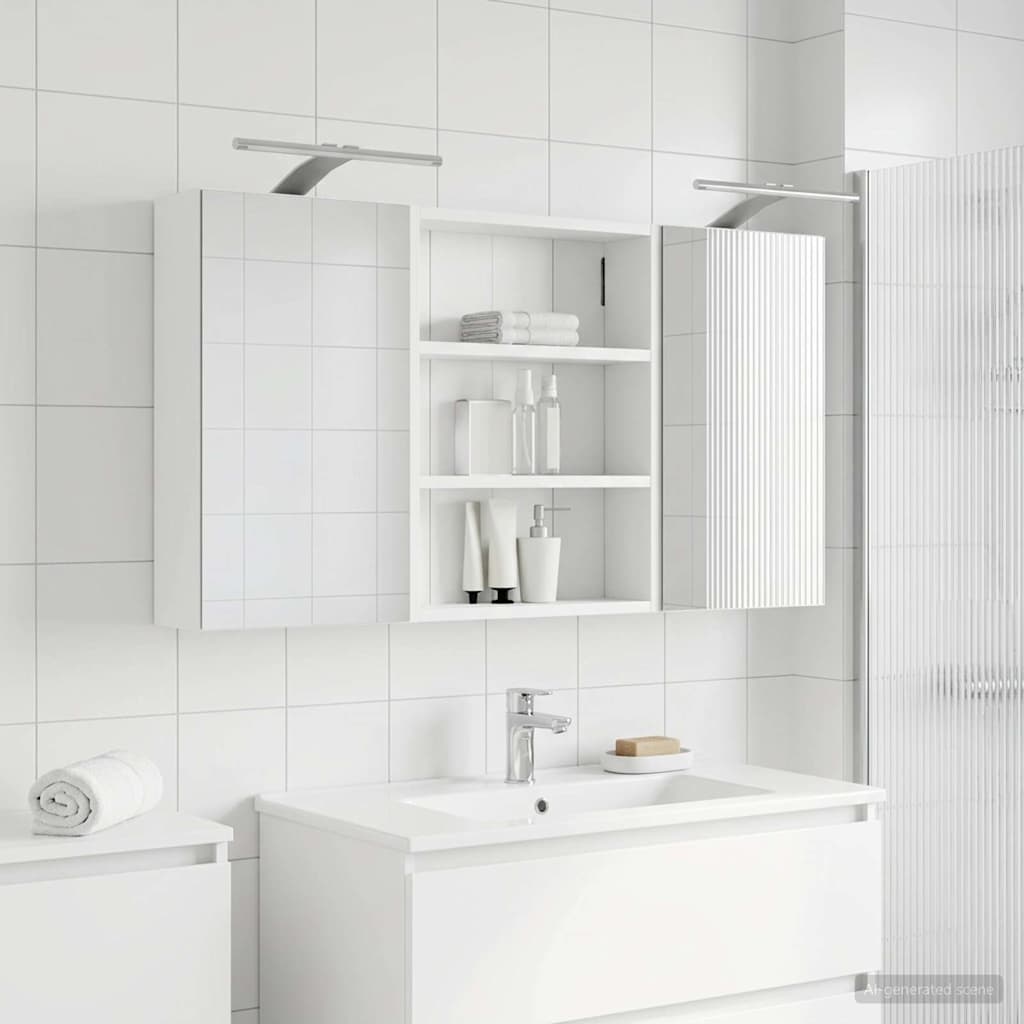 Badezimmerschrank-Set 3 pcs 100 x 10,5 x 50 cm Holzwerkstoff