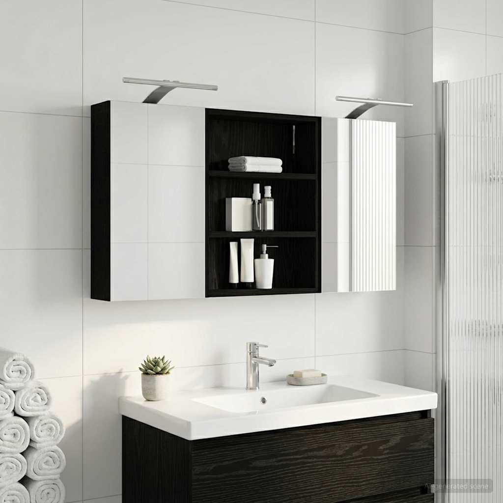 Badezimmerschrank-Set 3 pcs 100 x 10,5 x 50 cm Holzwerkstoff