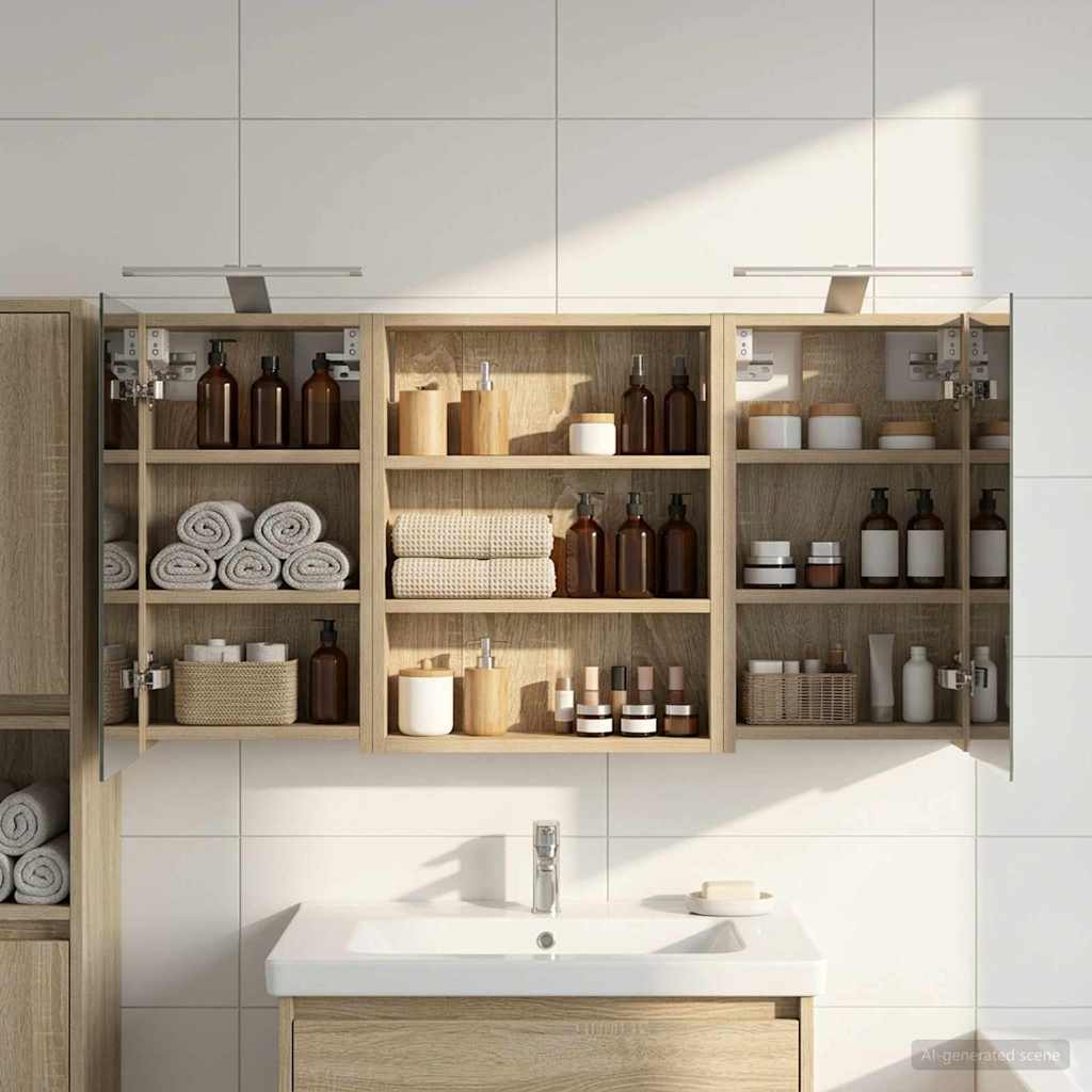 Badezimmerschrank-Set 3 pcs 100 x 10,5 x 50 cm Holzwerkstoff