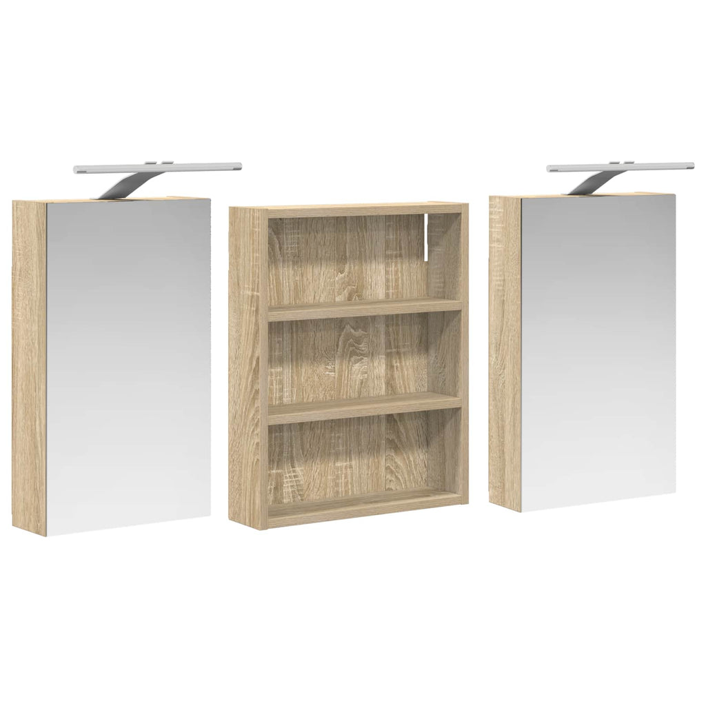 Badezimmerschrank-Set 3 pcs 100 x 10,5 x 50 cm Holzwerkstoff