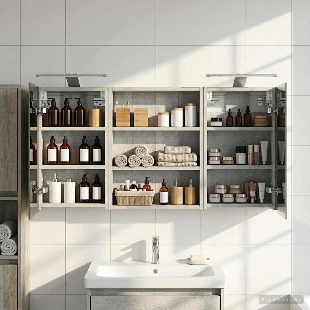 Badezimmerschrank-Set 3 pcs 100 x 10,5 x 50 cm Holzwerkstoff