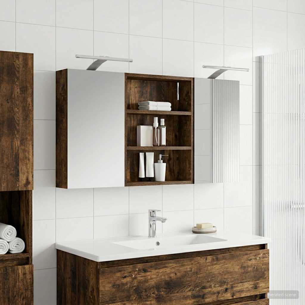 Badezimmerschrank-Set 3 pcs 100 x 10,5 x 50 cm Holzwerkstoff