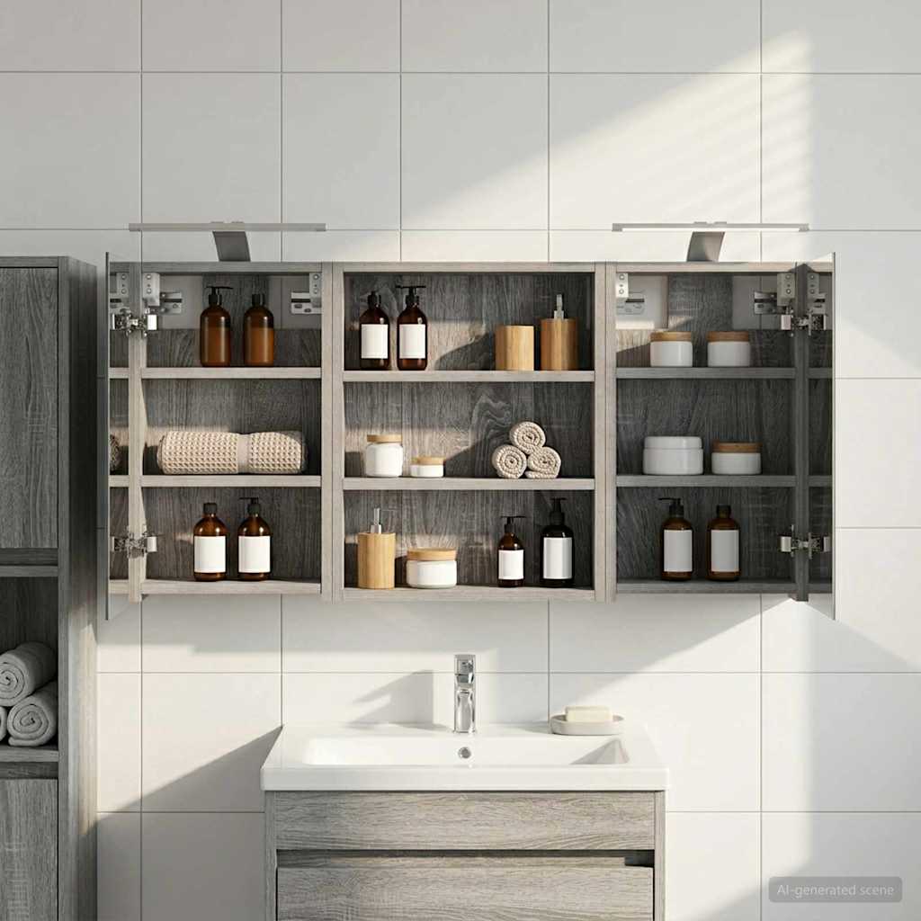 Badezimmerschrank-Set 3 pcs 100 x 10,5 x 50 cm Holzwerkstoff