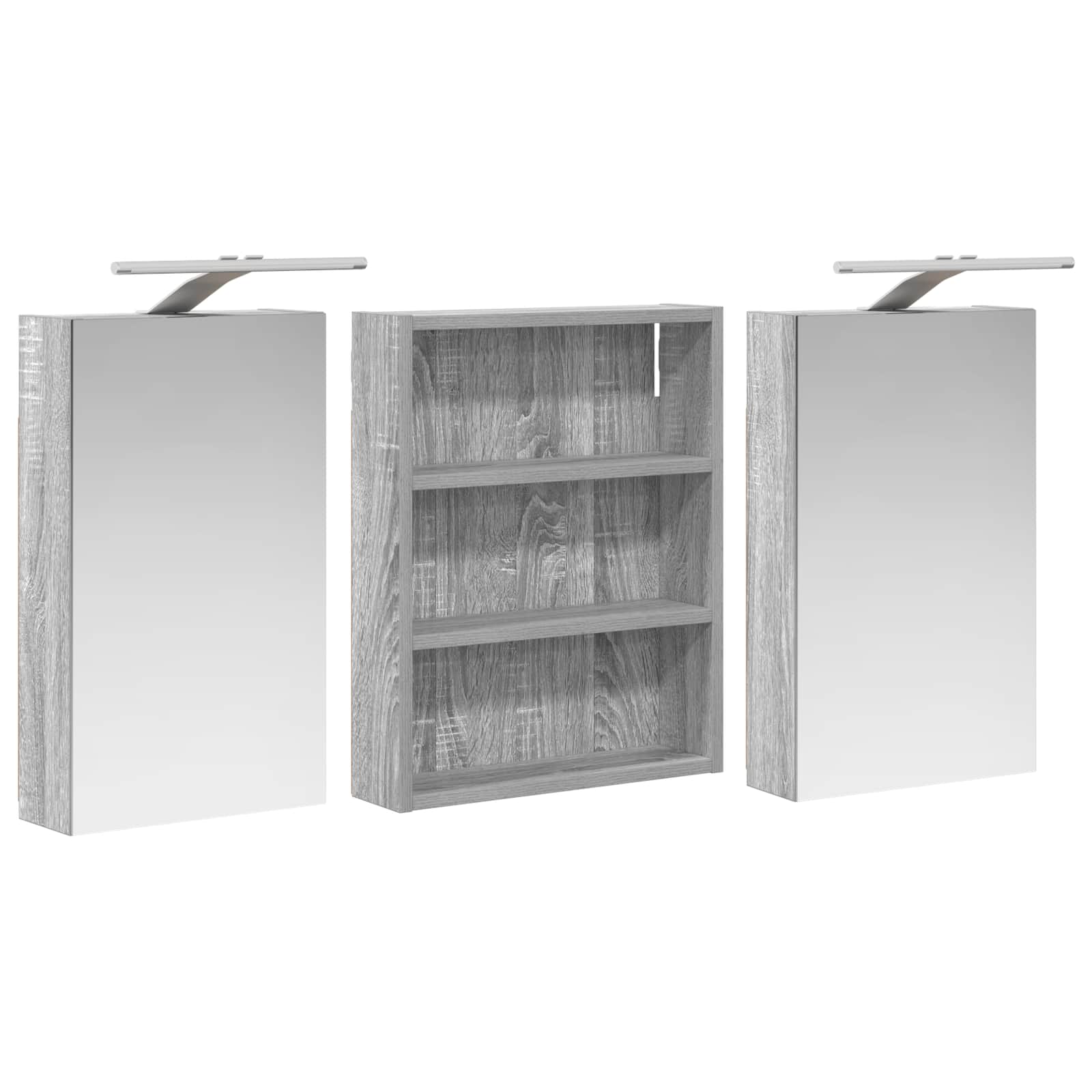 Badezimmerschrank-Set 3 pcs 100 x 10,5 x 50 cm Holzwerkstoff