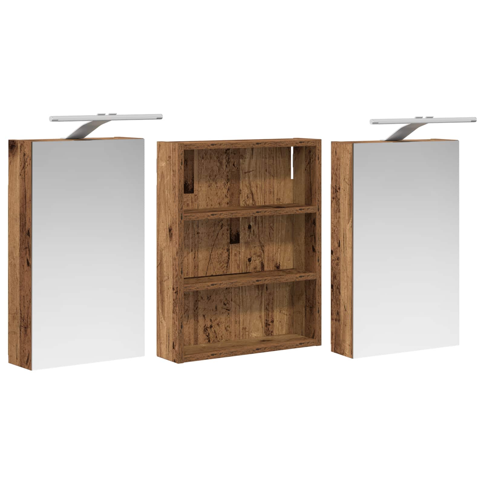 Badezimmerschrank-Set 3 pcs 100 x 10,5 x 50 cm Holzwerkstoff