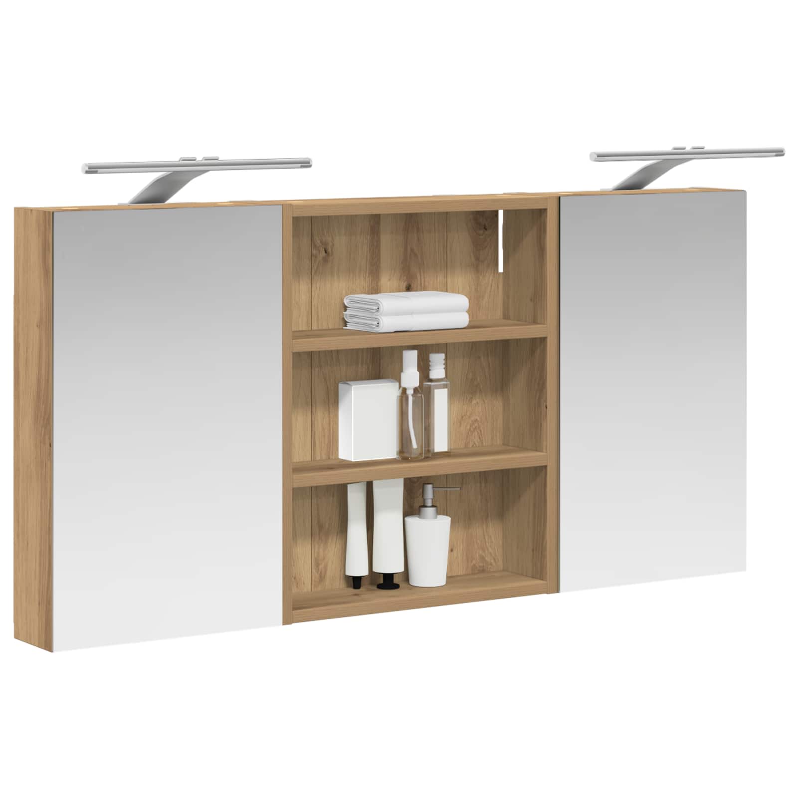 Badezimmerschrank-Set 3 pcs 100 x 10,5 x 50 cm Holzwerkstoff