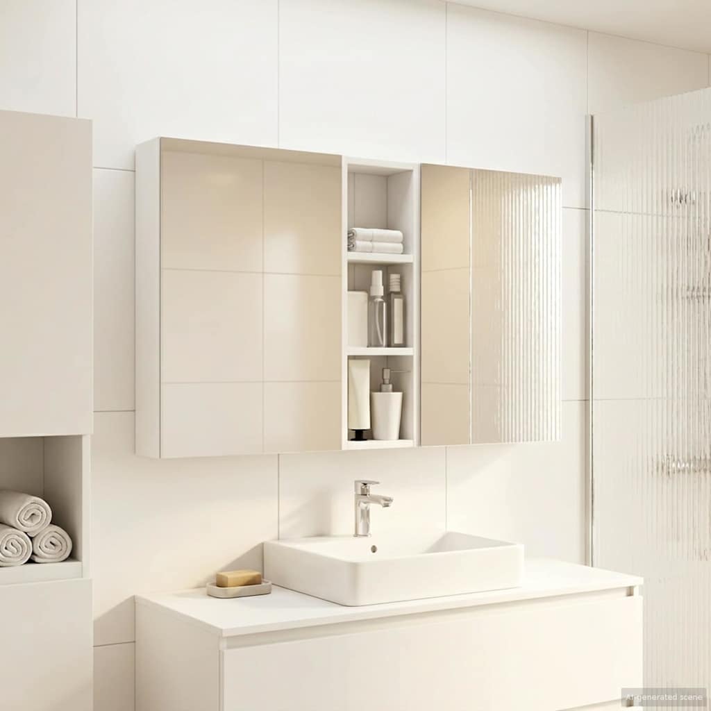 Badezimmerschrank-Set 3 pcs 100 x 10,5 x 60,5 cm Holzwerkstoff