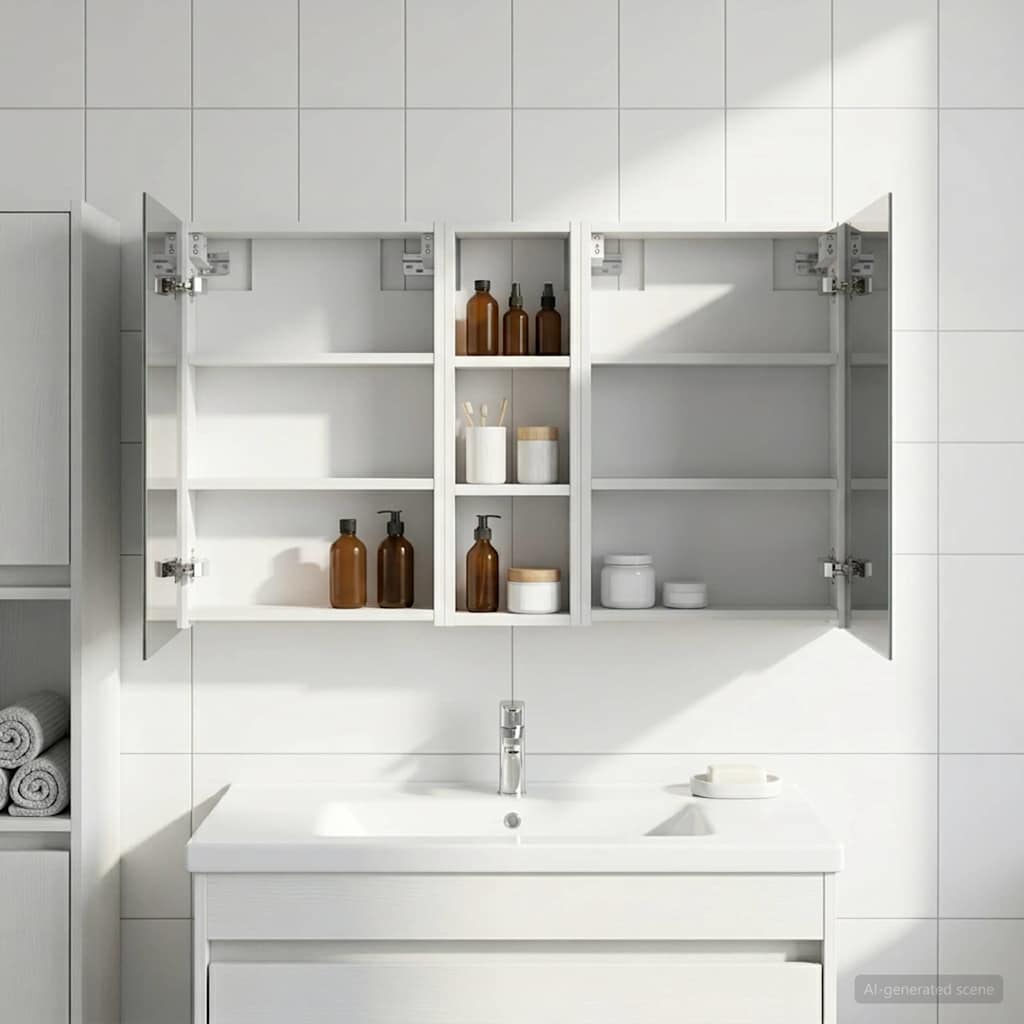 Badezimmerschrank-Set 3 pcs 100 x 10,5 x 60,5 cm Holzwerkstoff