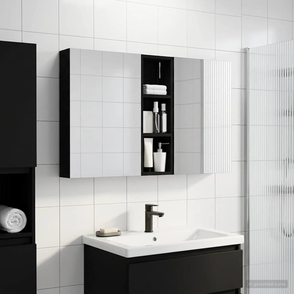 Badezimmerschrank-Set 3 pcs 100 x 10,5 x 60,5 cm Holzwerkstoff