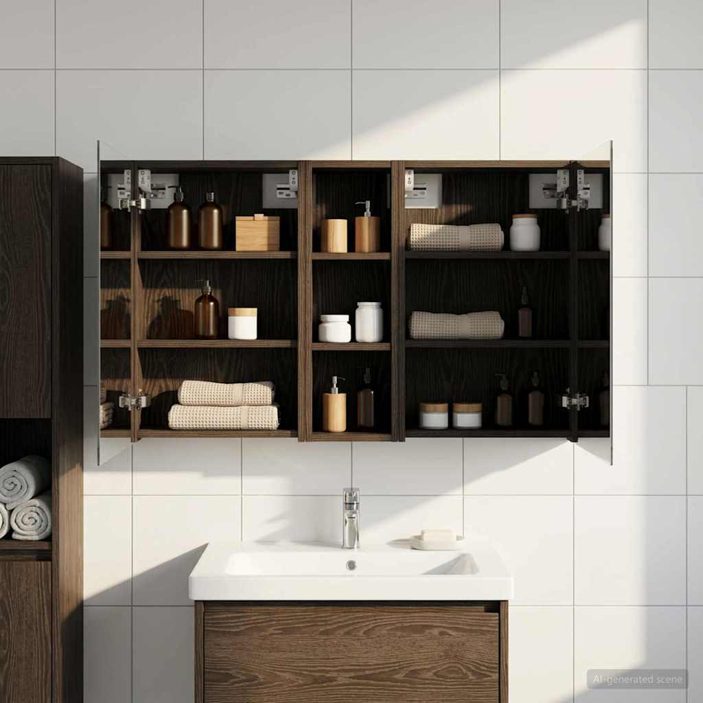 Badezimmerschrank-Set 3 pcs 100 x 10,5 x 60,5 cm Holzwerkstoff