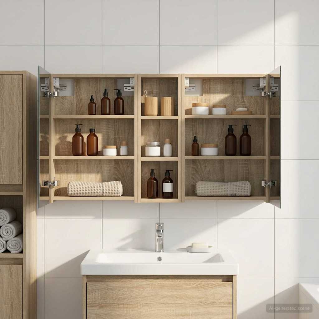 Badezimmerschrank-Set 3 pcs 100 x 10,5 x 60,5 cm Holzwerkstoff