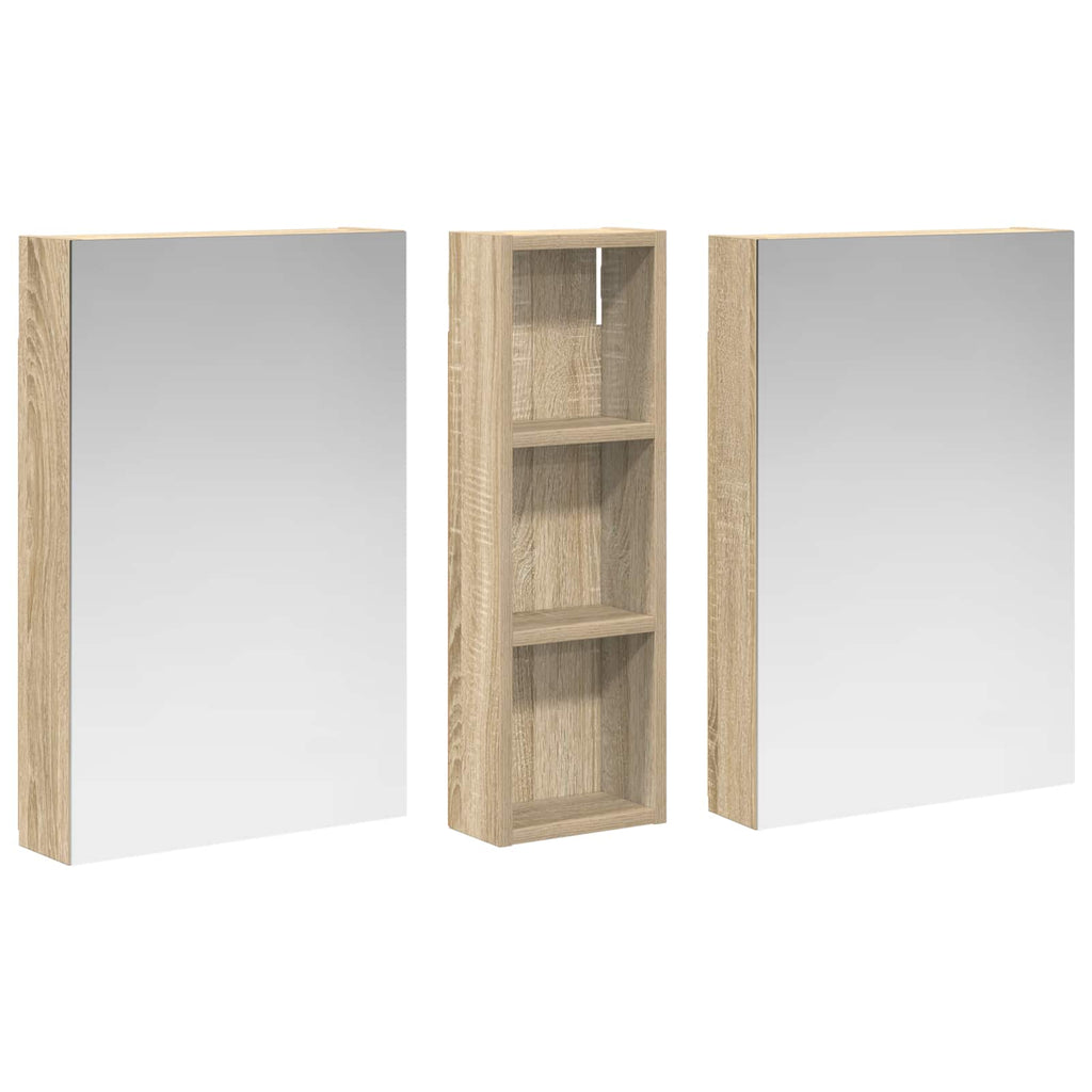Badezimmerschrank-Set 3 pcs 100 x 10,5 x 60,5 cm Holzwerkstoff