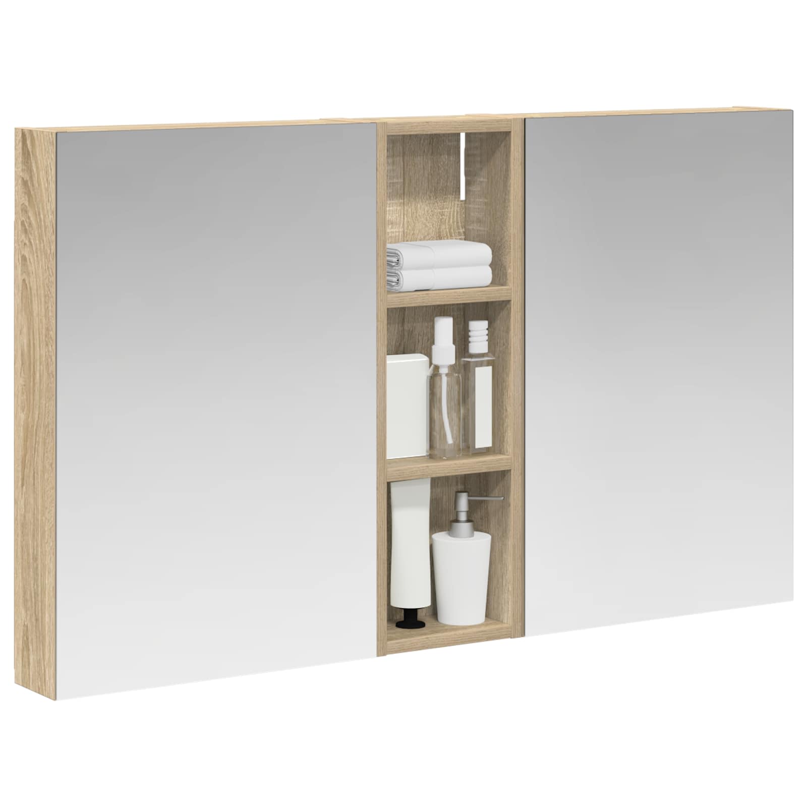 Badezimmerschrank-Set 3 pcs 100 x 10,5 x 60,5 cm Holzwerkstoff